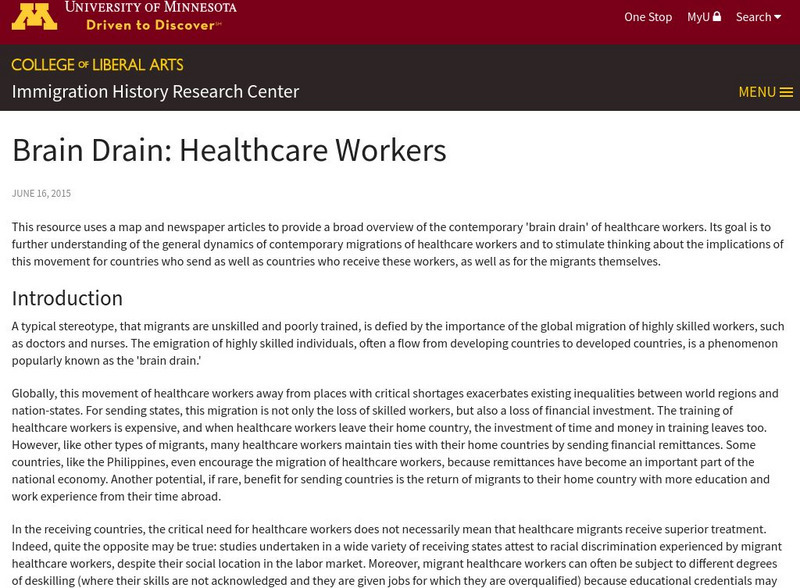 Univerity of Minnesota: Global Rem: Brain Drain: Healthcare Workers Unit Plan Univerity of Minnesota: Global Rem: Brain Drain: Healthcare Workers Unit Plan