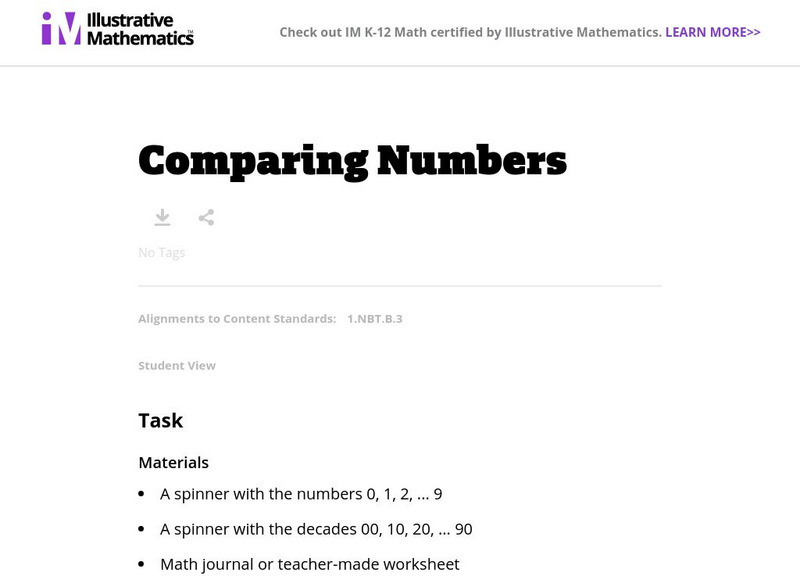 Illustrative Mathematics: Comparing Numbers Lesson Plan Illustrative Mathematics: Comparing Numbers Lesson Plan
