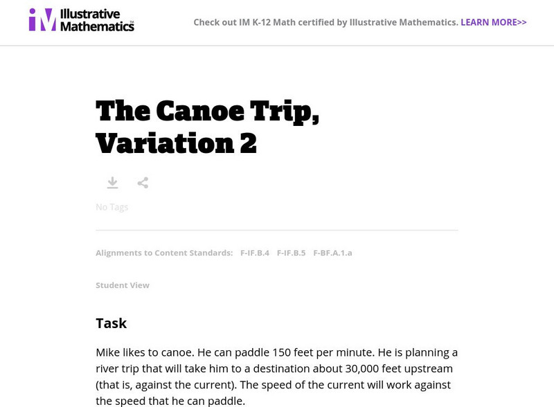 Illustrative Mathematics: F Bf,if the Canoe Trip, Variation 2 Lesson Plan Illustrative Mathematics: F Bf,if the Canoe Trip, Variation 2 Lesson Plan