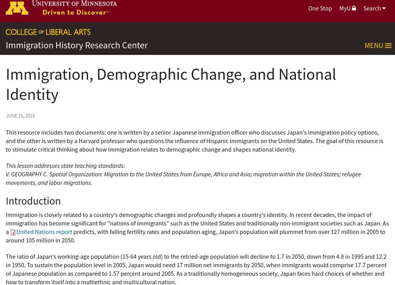 U Mn: Immigration, Demographic Change, and National Identity Unit Plan U Mn: Immigration, Demographic Change, and National Identity Unit Plan