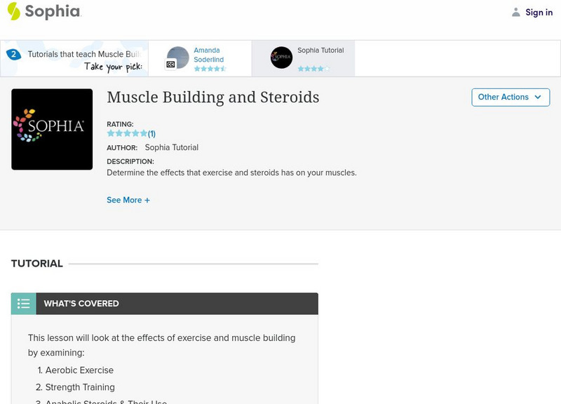 Sophia: Muscle Building and Steroids Handout Sophia: Muscle Building and Steroids Handout