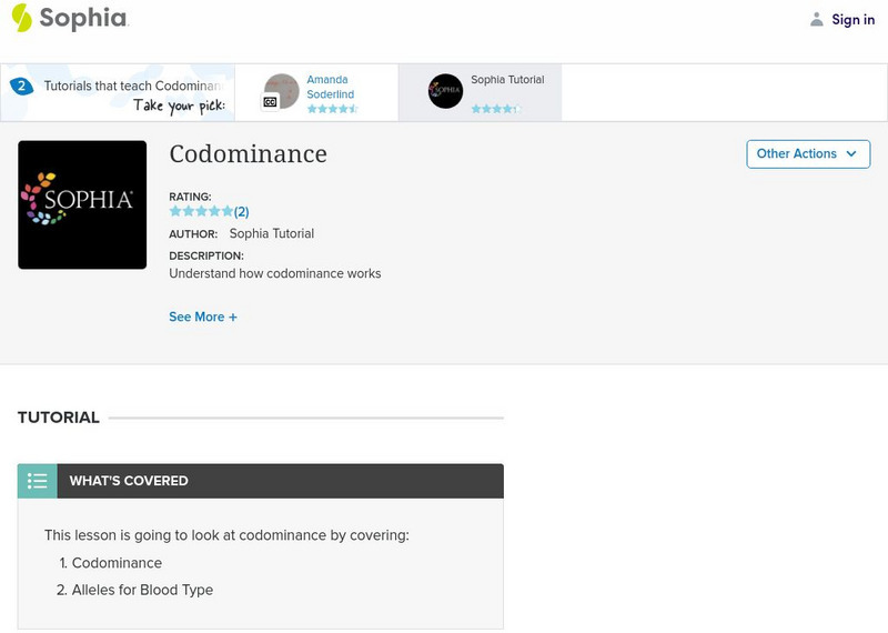 Sophia: Codominance Handout