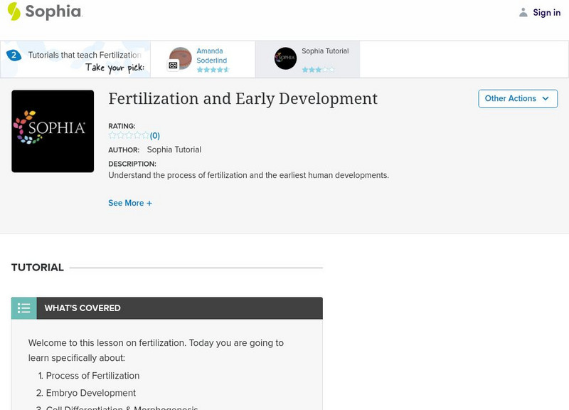 Sophia: Fertilization and Early Development Handout Sophia: Fertilization and Early Development Handout