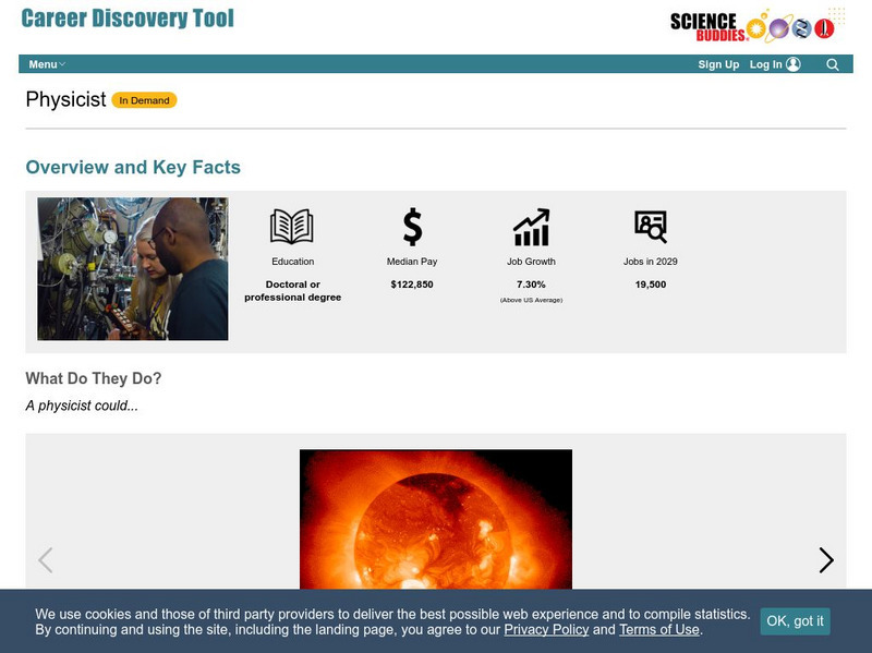 Science Buddies: Career Profile: Physicist Website Science Buddies: Career Profile: Physicist Website