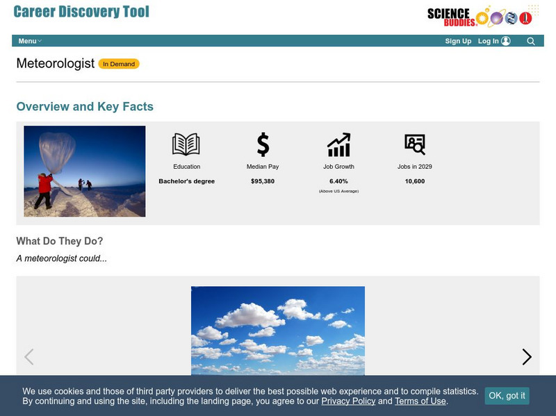 Science Buddies: Career Profile: Meteorologist Website Science Buddies: Career Profile: Meteorologist Website