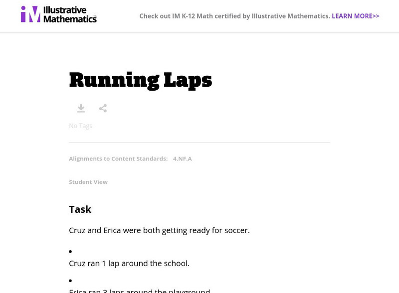 Illustrative Mathematics: 4.nf Running Laps Unknown Type Illustrative Mathematics: 4.nf Running Laps Unknown Type