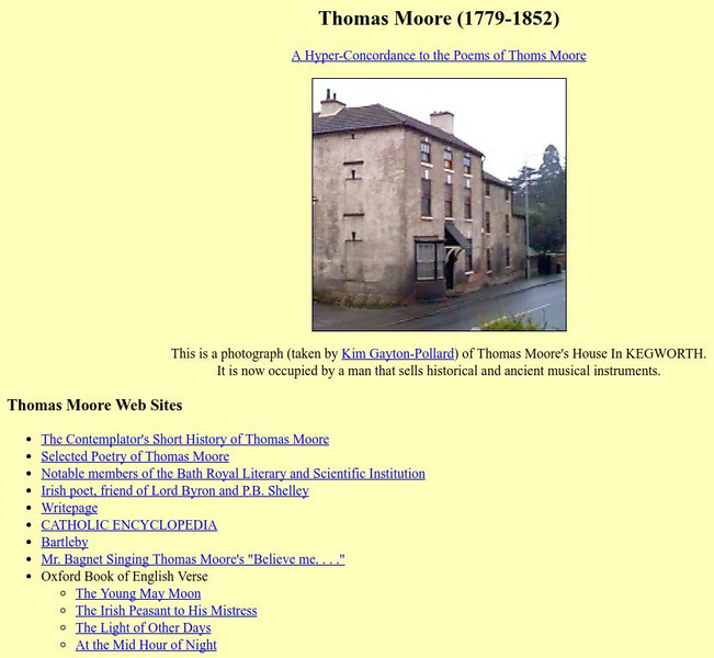 Nagoya University: Thomas Moore (1779 1852) Handout