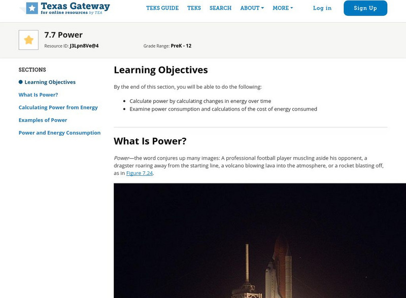 Texas Gateway: Ap Physics: Power Unit Plan Texas Gateway: Ap Physics: Power Unit Plan
