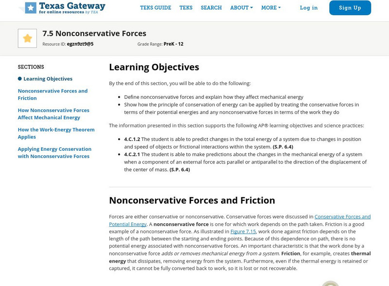 Texas Gateway: Nonconservative Forces Unit Plan Texas Gateway: Nonconservative Forces Unit Plan