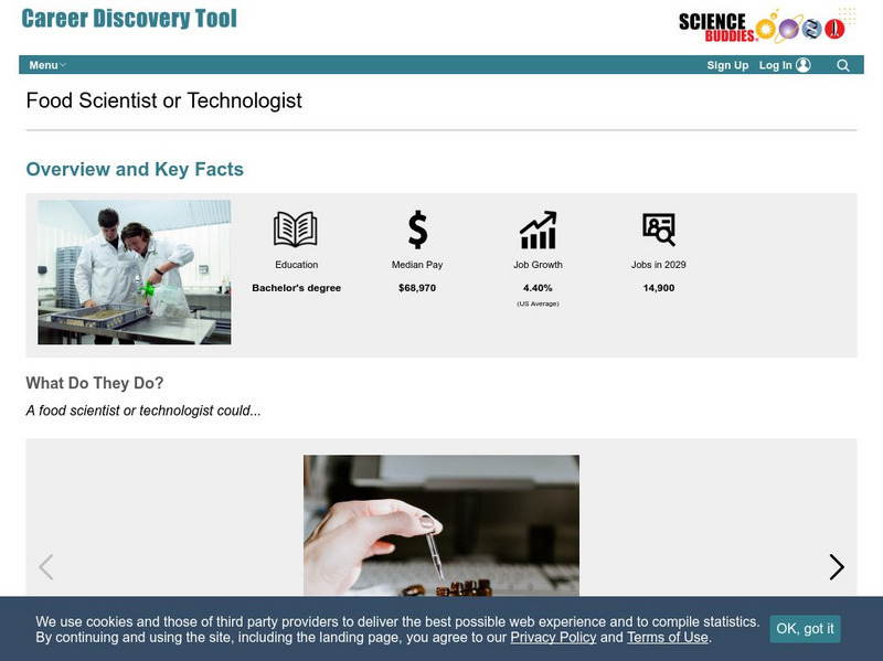 Science Buddies: Career Profile: Food Scientist or Technologist Handout Science Buddies: Career Profile: Food Scientist or Technologist Handout