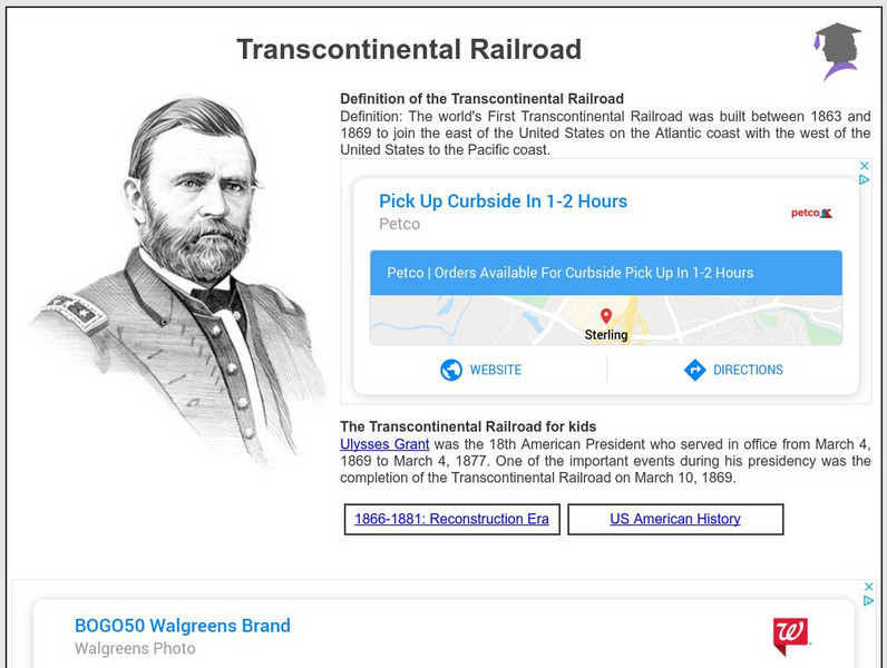 Siteseen: American Historama: Transcontinental Railroad Article Siteseen: American Historama: Transcontinental Railroad Article