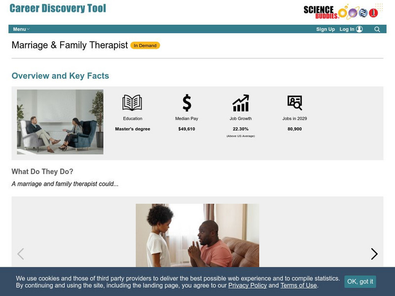 Science Buddies: Science Careers: Marriage and Family Therapist Handout Science Buddies: Science Careers: Marriage and Family Therapist Handout