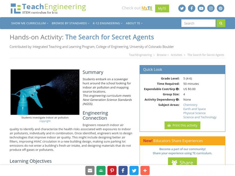 Teach Engineering: The Search for Secret Agents Activity