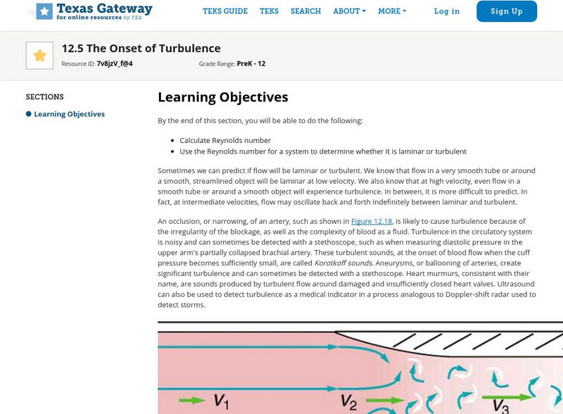 Texas Gateway: The Onset of Turbulence Unit Plan Texas Gateway: The Onset of Turbulence Unit Plan