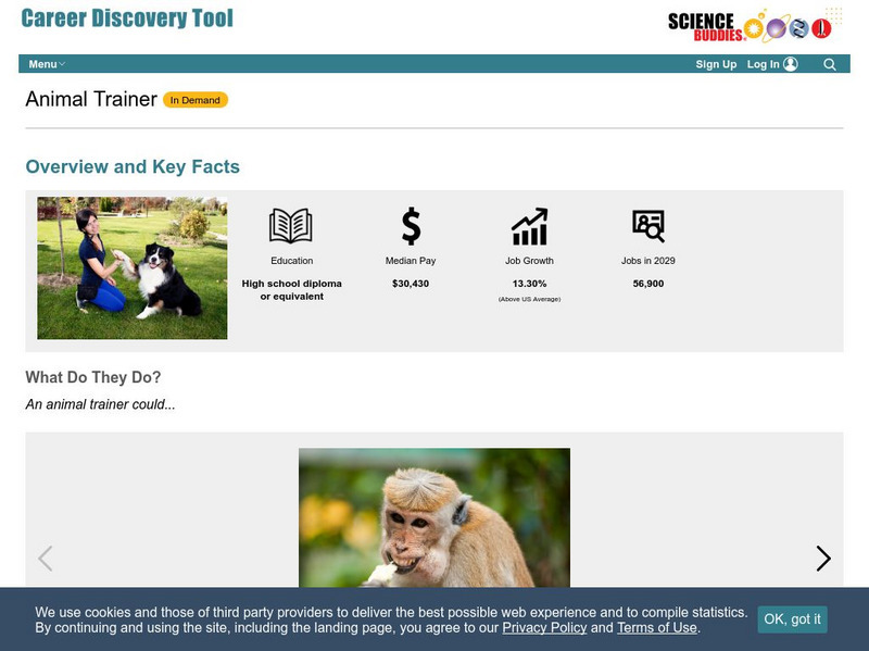 Science Buddies: Career Profile: Animal Trainer Website Science Buddies: Career Profile: Animal Trainer Website