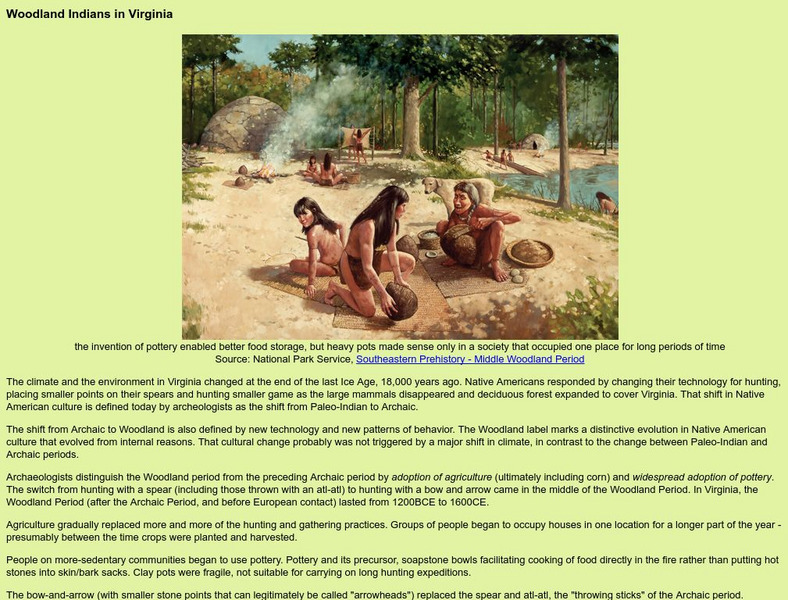 Virginia Places: Woodland Indians in Virginia Handout Virginia Places: Woodland Indians in Virginia Handout