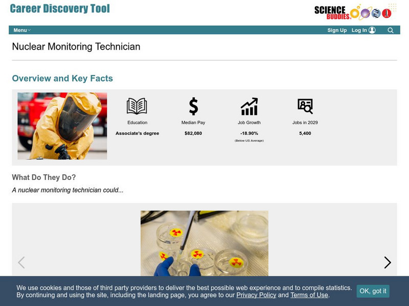 Science Buddies: Career Profile: Nuclear Monitoring Technician Website Science Buddies: Career Profile: Nuclear Monitoring Technician Website