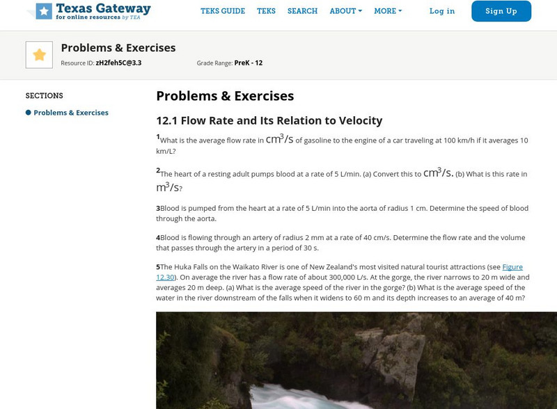 Texas Gateway: Fluid Dynamics & Its Biological & Medical Applications: Problems Unknown Type Texas Gateway: Fluid Dynamics & Its Biological & Medical Applications: Problems Unknown Type