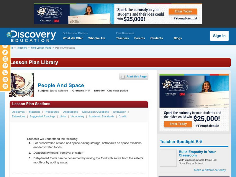 Discovery Education: People and Space Lesson Plan Discovery Education: People and Space Lesson Plan