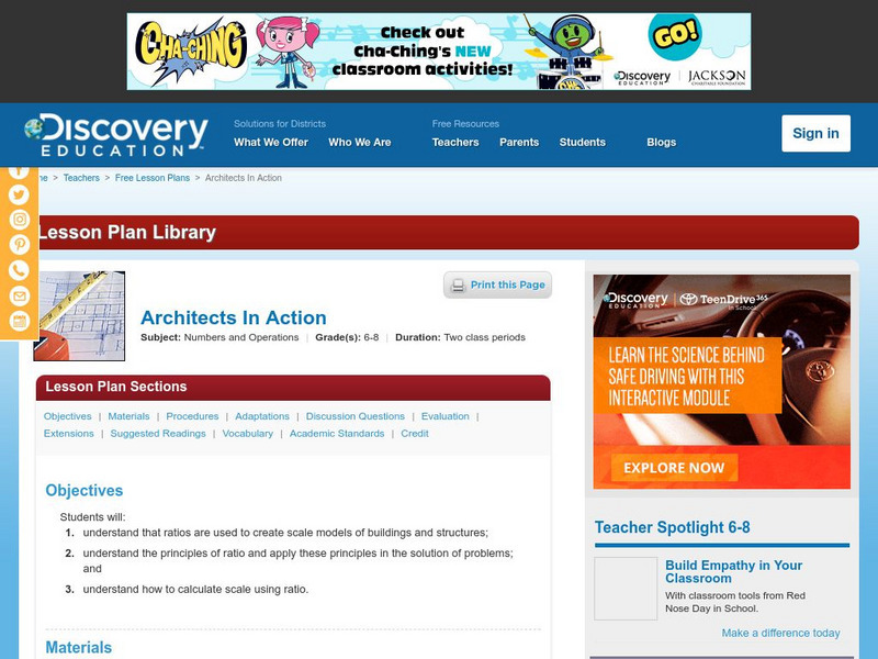 Discovery Education: Architects in Action Lesson Plan Discovery Education: Architects in Action Lesson Plan