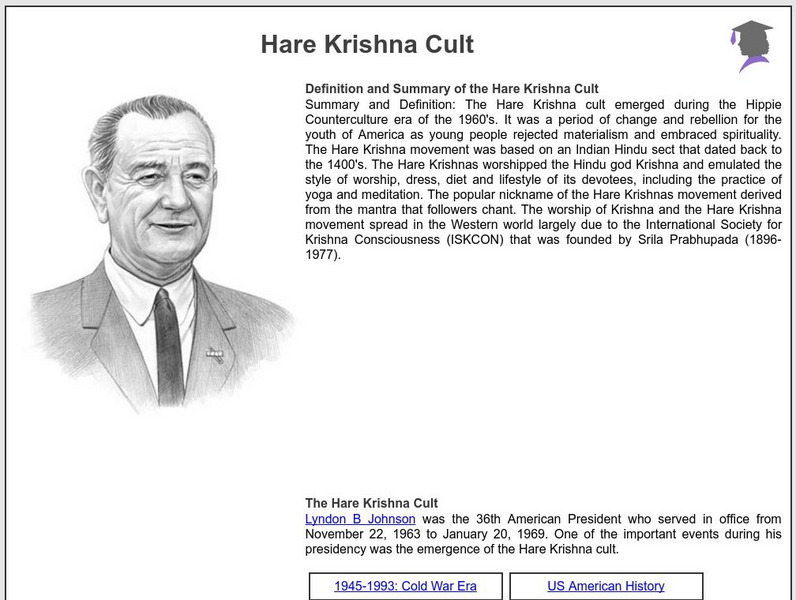 Siteseen: American Historama: Hare Krishna Cult Article