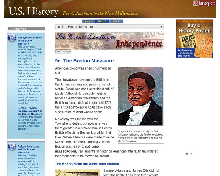 U.s. History: The Boston Massacre Website U.s. History: The Boston Massacre Website