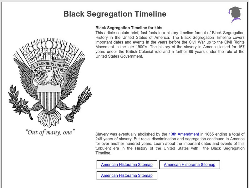 Siteseen: American Historama: Black Segregation Timeline Article