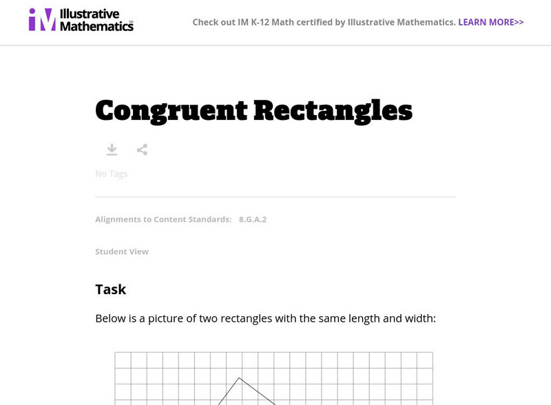 Illustrative Mathematics: 8.g Congruent Rectangles Lesson Plan Illustrative Mathematics: 8.g Congruent Rectangles Lesson Plan