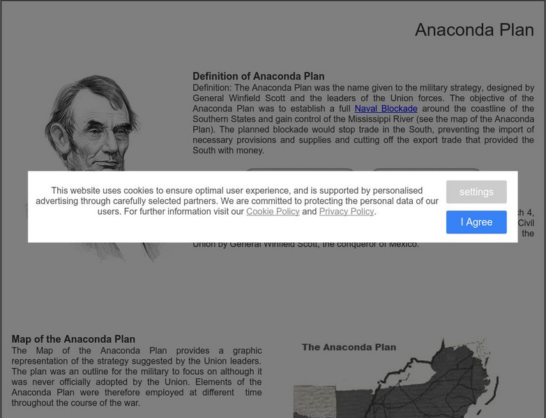 Siteseen: Civil Conflict: Anaconda Plan Website Siteseen: Civil Conflict: Anaconda Plan Website