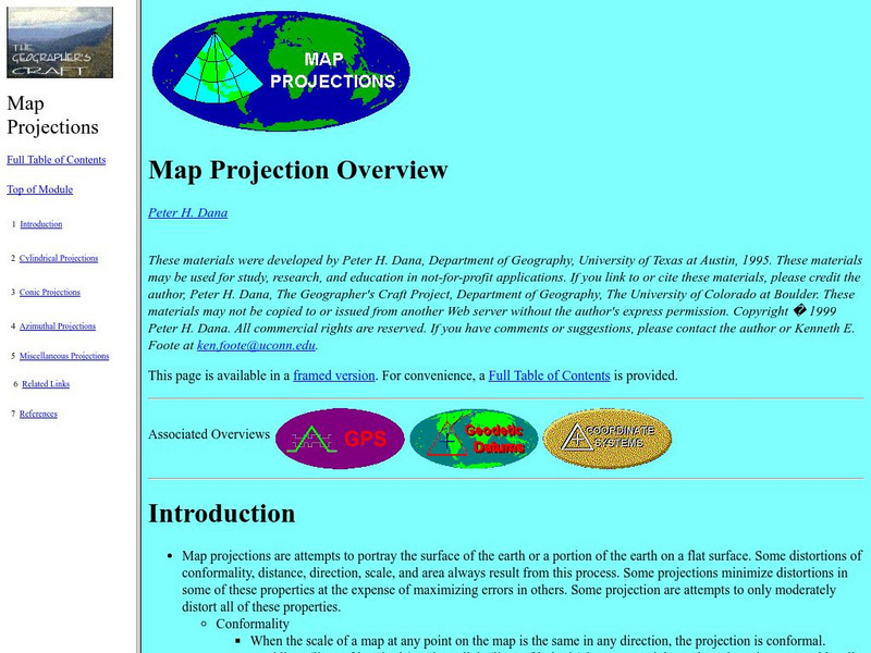 University of Connecticut: The Geographer's Craft: Map Projection Overview Graphic University of Connecticut: The Geographer's Craft: Map Projection Overview Graphic