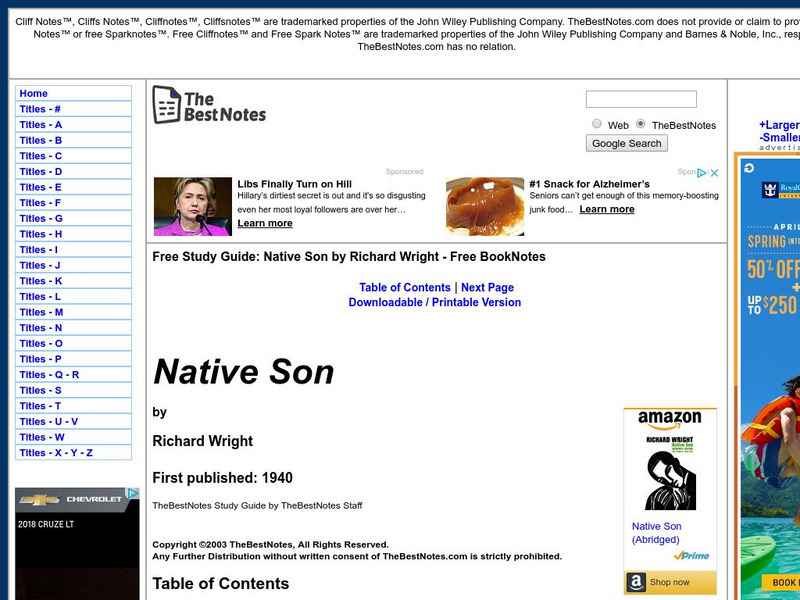 The Best Notes: Native Son by Richard Wright Unit Plan The Best Notes: Native Son by Richard Wright Unit Plan