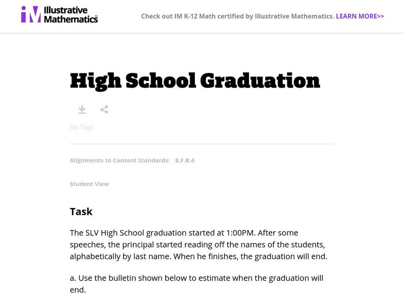 Illustrative Mathematics: 8.f High School Graduation Lesson Plan Illustrative Mathematics: 8.f High School Graduation Lesson Plan