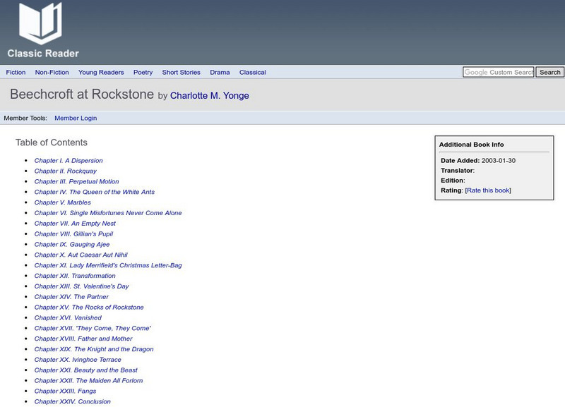 Classic Reader: Beechcroft at Rockstone by Charlotte M. Yonge eBook Classic Reader: Beechcroft at Rockstone by Charlotte M. Yonge eBook
