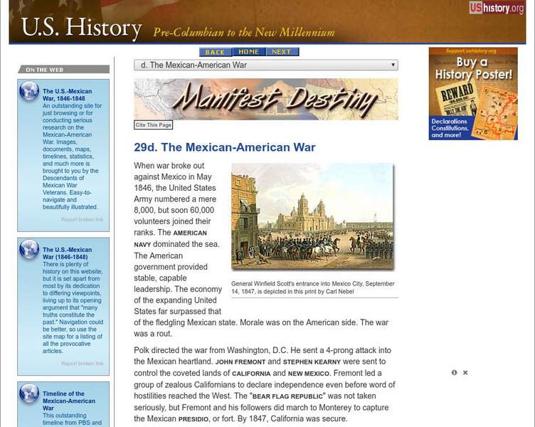 U.s. History: The Mexican American War Website U.s. History: The Mexican American War Website
