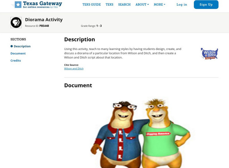 Texas Gateway: Wilson and Ditch: Diorama Activity Activity