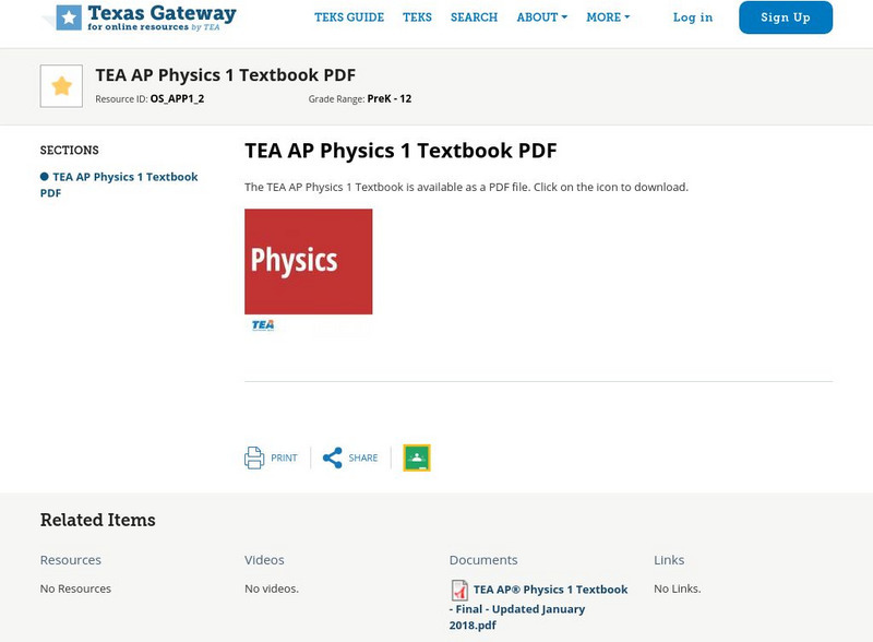 Texas Gateway: Ap Physics 1 Textbook Pdf eBook Texas Gateway: Ap Physics 1 Textbook Pdf eBook