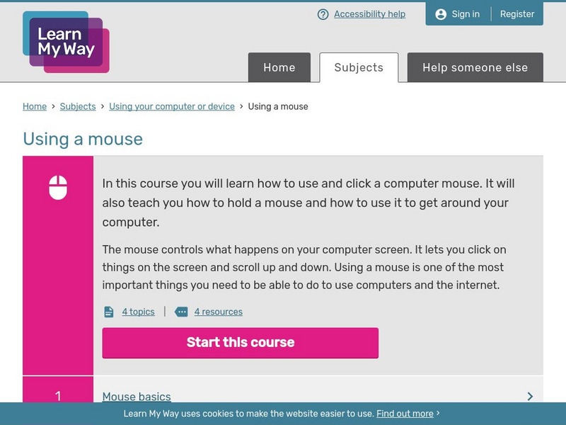 Learn My Way: Using a Mouse Unit Plan Learn My Way: Using a Mouse Unit Plan