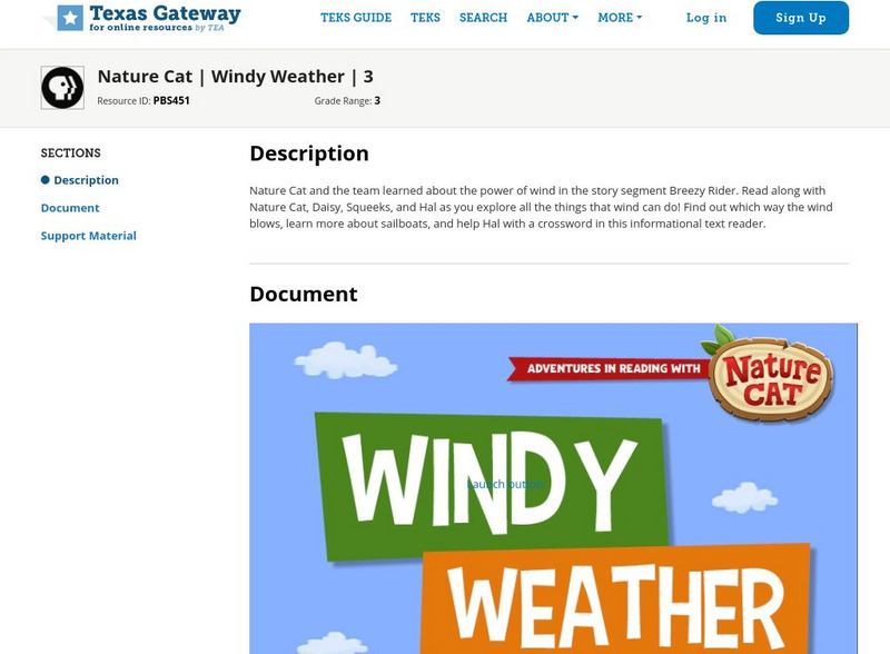 Texas Gateway: Nature Cat: Windy Weather: Grade 3 Unit Plan Texas Gateway: Nature Cat: Windy Weather: Grade 3 Unit Plan