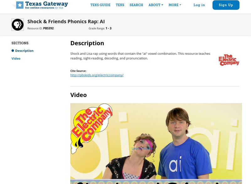 Texas Gateway: Electric Company: Shock & Friends Phonics Rap: Ai Instructional Video Texas Gateway: Electric Company: Shock & Friends Phonics Rap: Ai Instructional Video