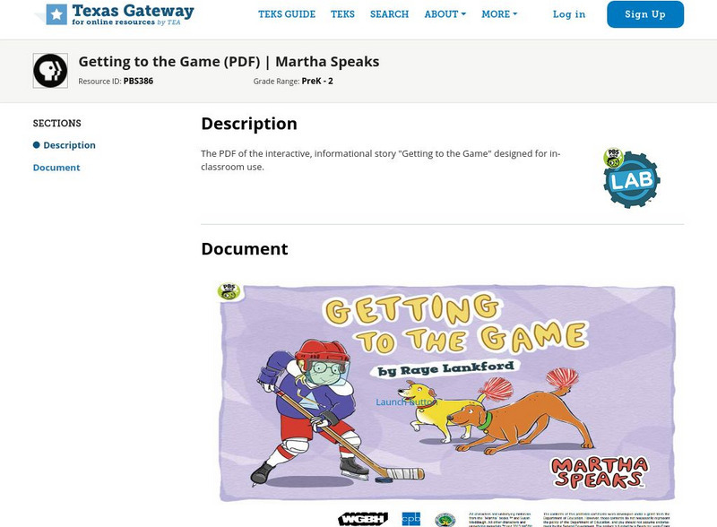Texas Gateway: Getting to the Game (Pdf): Martha Speaks eBook Texas Gateway: Getting to the Game (Pdf): Martha Speaks eBook