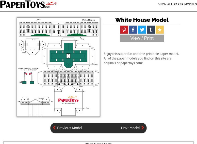 Paper Toys: White House Paper Model Graphic Paper Toys: White House Paper Model Graphic