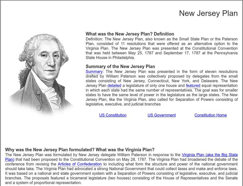 Siteseen: Government and Constitution: New Jersey Plan Article Siteseen: Government and Constitution: New Jersey Plan Article