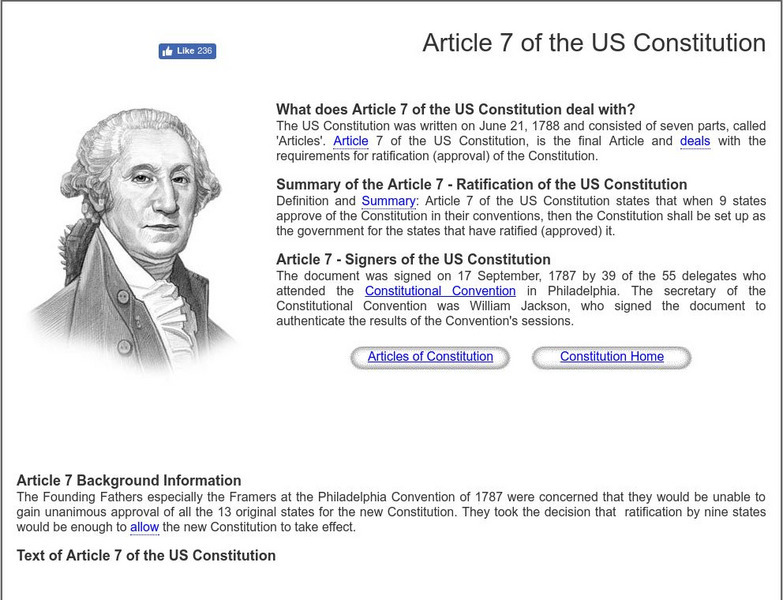 Siteseen: Government and Constitution: Article 7 of the Us Constitution Article Siteseen: Government and Constitution: Article 7 of the Us Constitution Article