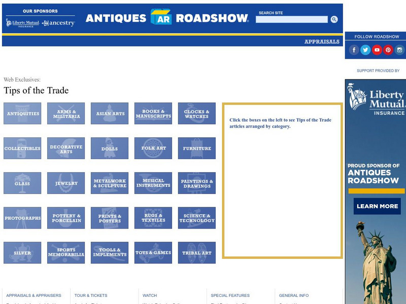 Pbs: Antiques Roadshow: Tips of the Trade Website Pbs: Antiques Roadshow: Tips of the Trade Website