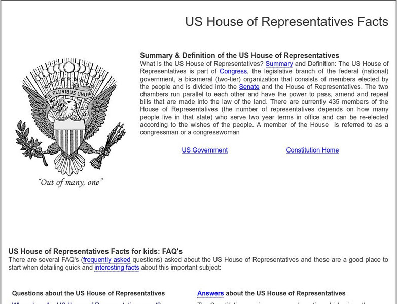 Siteseen: Government and Constitution: Us House of Representatives Facts Article Siteseen: Government and Constitution: Us House of Representatives Facts Article