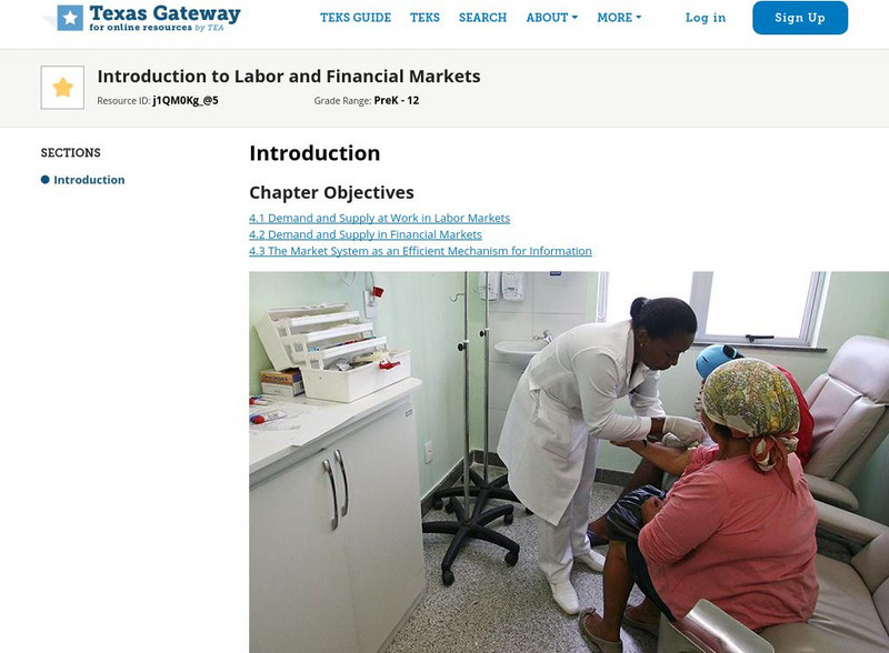 Texas Gateway: Chapter 4: Introduction to Labor and Financial Markets eBook Texas Gateway: Chapter 4: Introduction to Labor and Financial Markets eBook