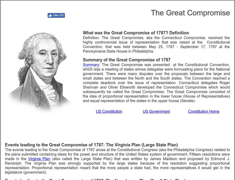 Siteseen: Government and Constitution: The Great Compromise Article Siteseen: Government and Constitution: The Great Compromise Article