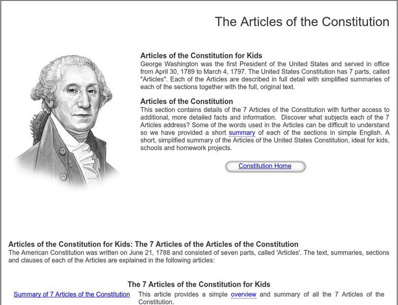 Siteseen: Government and Constitution: The Articles of the Constitution Article Siteseen: Government and Constitution: The Articles of the Constitution Article