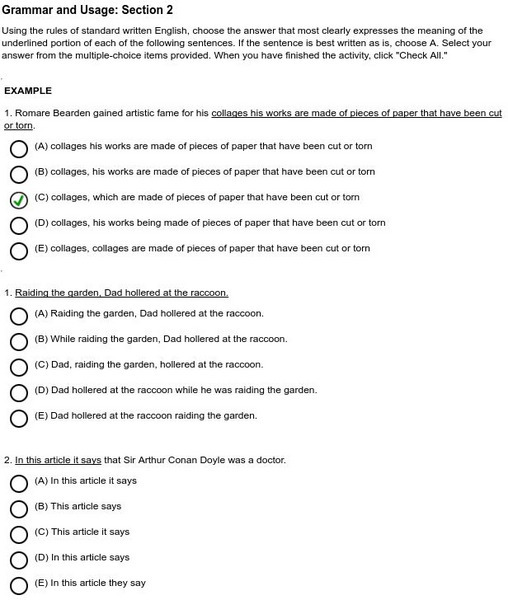 Holt, Rinehart and Winston: Fifth Course Grammar Quiz 2 Unknown Type