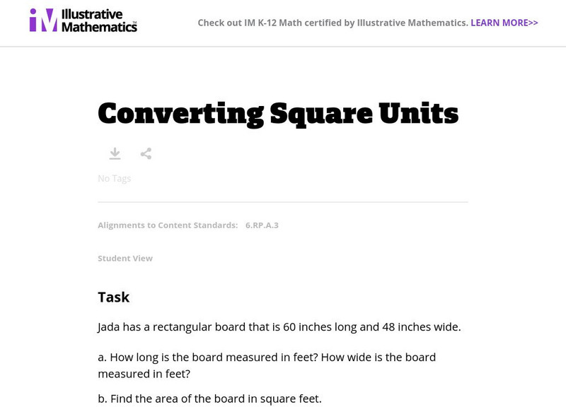Illustrative Mathematics: 6.rp Converting Square Units Lesson Plan Illustrative Mathematics: 6.rp Converting Square Units Lesson Plan